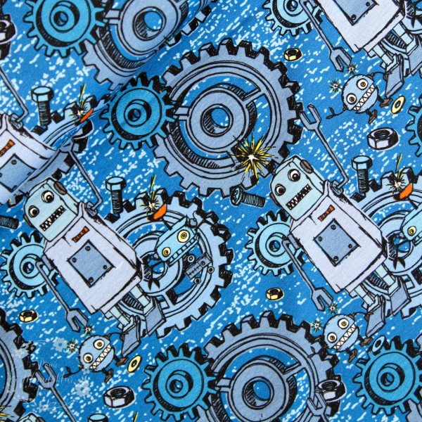 Bomuldsjersey "Happy Metal - robot 1" by Steinbeck
