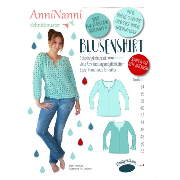 Snitmønster Dame-Shirt “Blusenshirt“ str 34 - 52