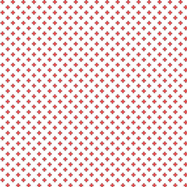 Bomuld-Percale "Red Cross"