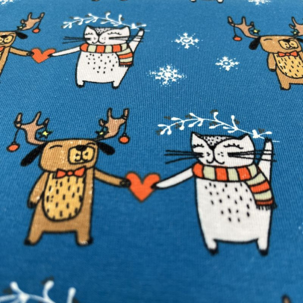 1 m BIO-Jersey “I give you my heart“ petrol