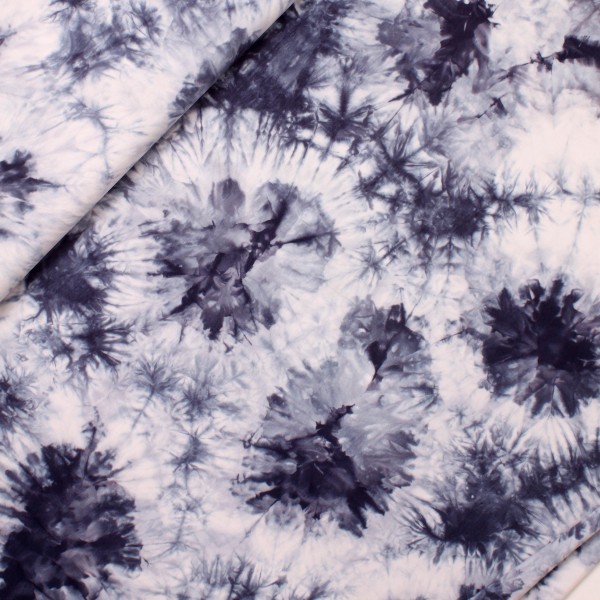Bomulds-Jersey "Batik" blå