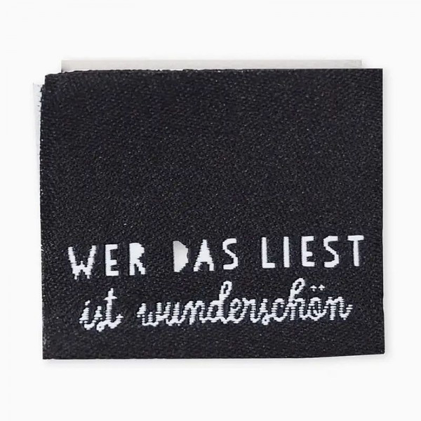 Klapp-Weblabel "Wunderschön" 30 x 25 mm