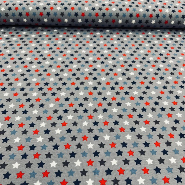 Bomuldsjersey “Stjerner“ grå