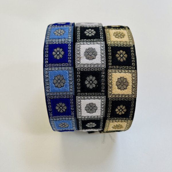 24 mm Lurexband kollektion "Viereck mit Blumen...