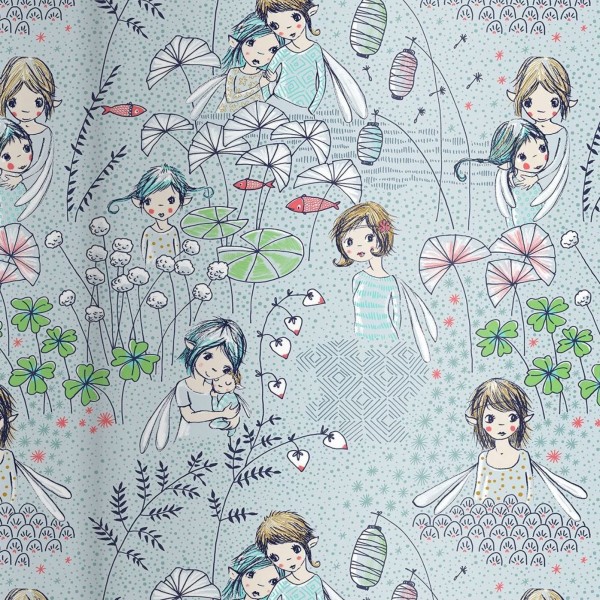 BIO-French Terry "Frühlingstrollelfen" by Susalabim