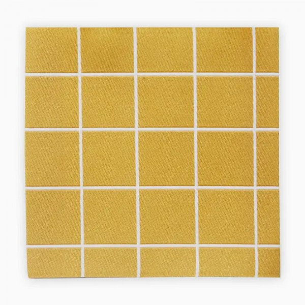 Vævede stofmærker XL "Grid gul" 49 x 49 mm