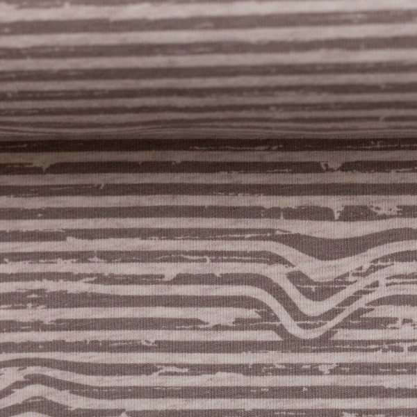 Bomuldsjersey "Benno" taupe striber