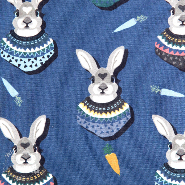 Bomuldsjersey “Autumn Bunny“ by Lila-Lotta, blå