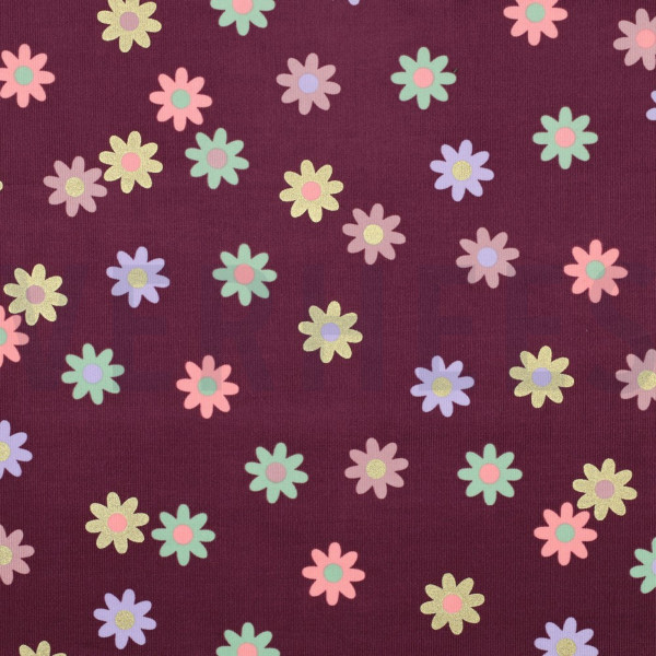 Babyfløjl med blomster og glitter