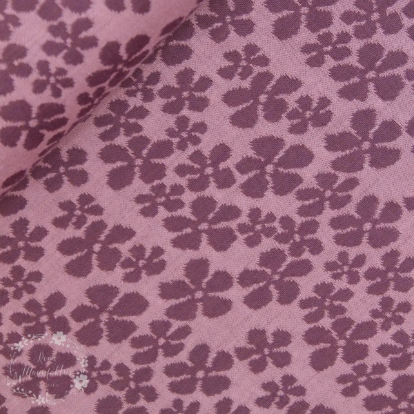 Doubleface-Uld-Jacquard "Blomster"