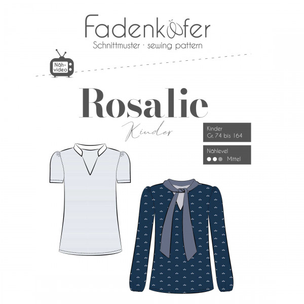 Snitmønster Bluse "Rosalie" KIds str 74 - 164