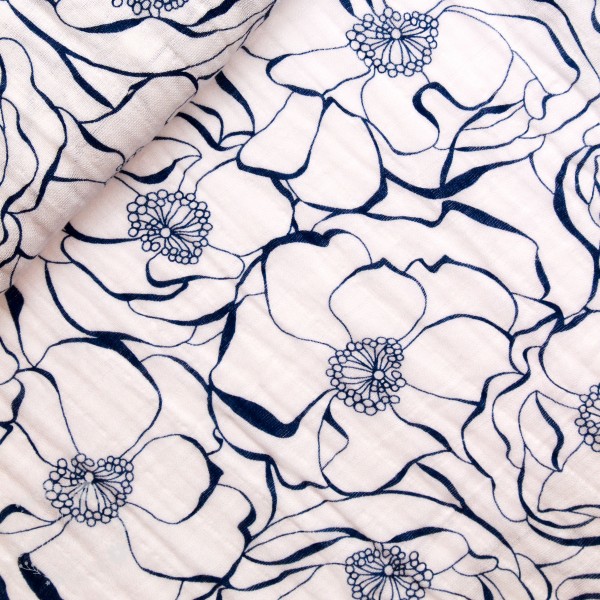 Double Gauze med blomster