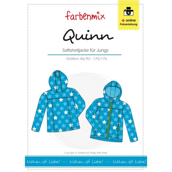 Snitmønster Kids-Softshell-Jakke “Quinn“ str 98 - 176