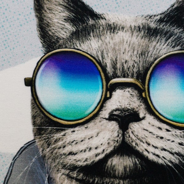 75 cm French Terry Panel "Sporty Cat" by Thorsten Berger