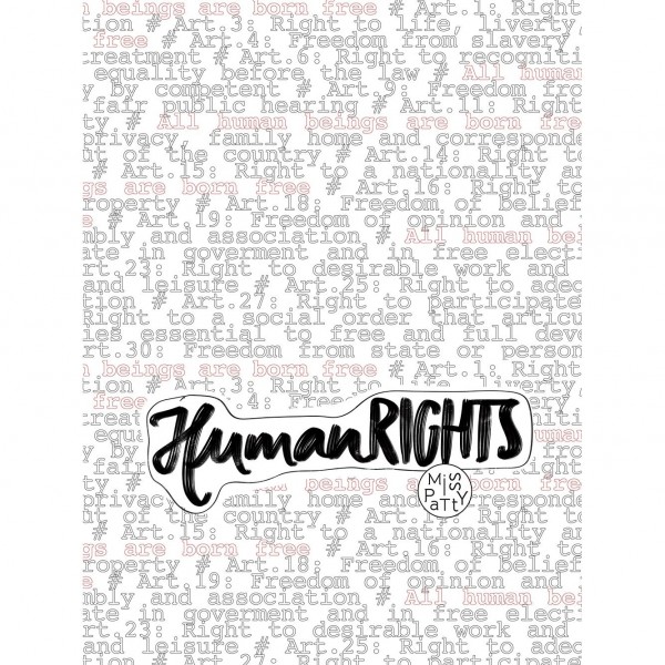 Økologisk Bomuldsjersey "Humanrights" by Miss Patty