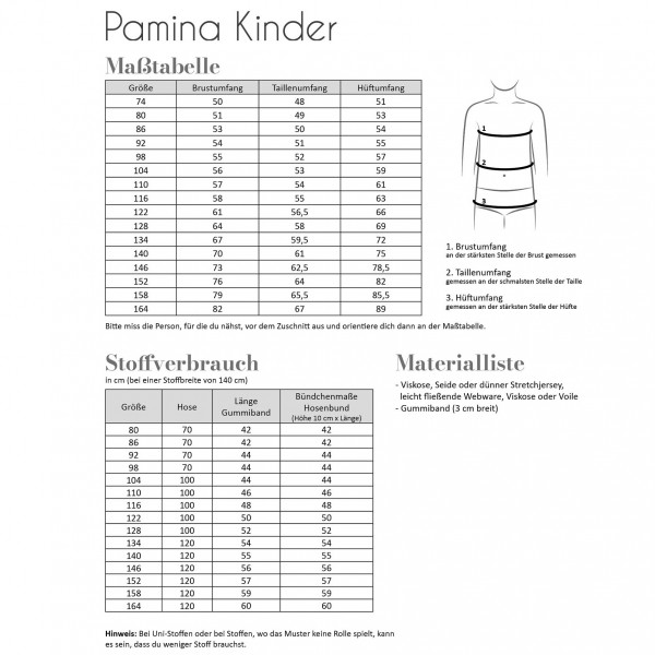 Snitmønster Bukser “Pamina“ Kids str 80 - 164