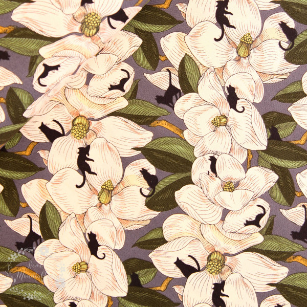 Bomuld "Cat Tales - Magnolia Garden" by Rachel...