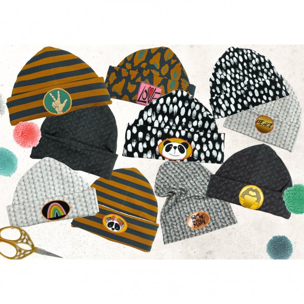 120 cm French Terry-Panel "Beanie Party" by Cherry Picking