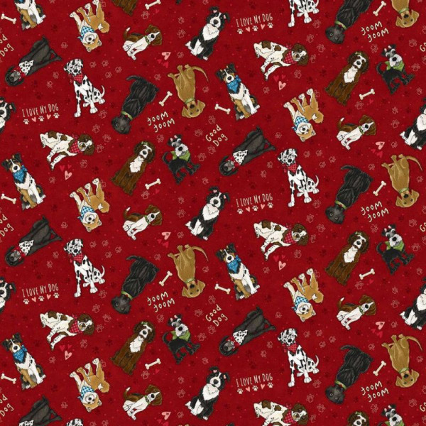 Bomuld "Home is Where the Dog Is II" red