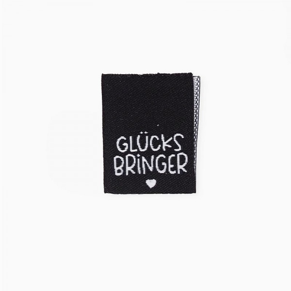 Klapp-Weblabel "Glücksbringer" 17 x 22 mm