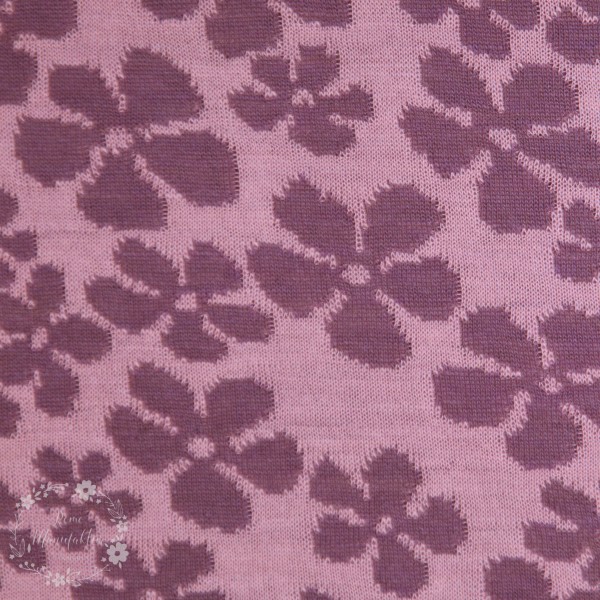 Doubleface-Uld-Jacquard "Blomster"