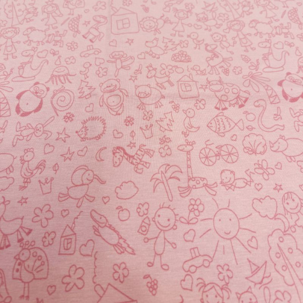 1 m Bomuldsjersey Baby lyserød