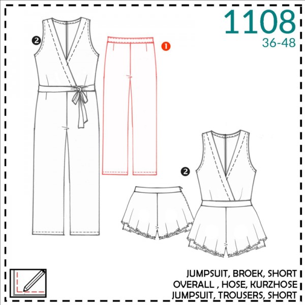 Snitmønster "It*s Afits" 1108 jumpsuit & bukser...