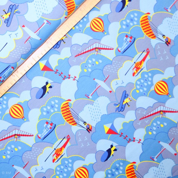 Bomuldsjersey "Alles fliegt" by Blaubeerstern