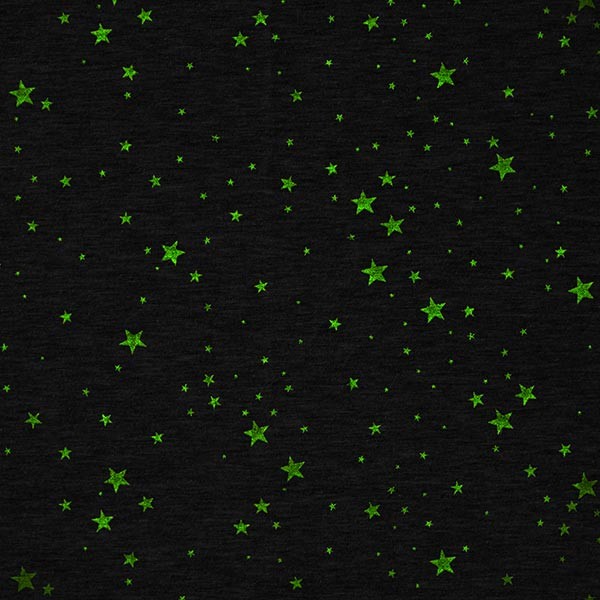 Bomuldsjersey “Glow in the dark - Stjerner“