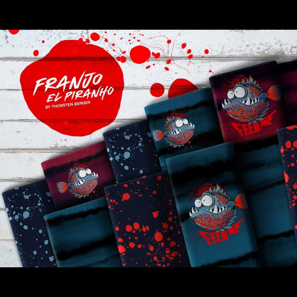 65 cm Bomuldsjersey-Panel "Franjo El Piranho" by Thorsten Berger
