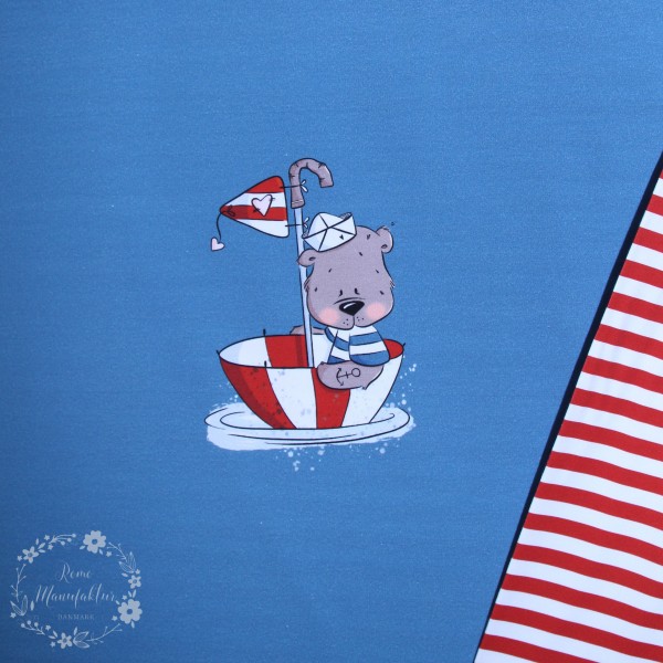 50 cm French Terry Panel "Captain Weltenbummler" by emmapünktchen