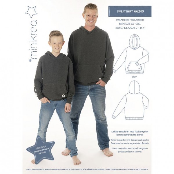 MiniKrea Snitmønster 66240 "Sweatshirt" str 2 -...