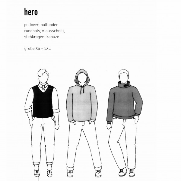 Snitmønster Herre-Pullover "Hero" str XS - 5 XL
