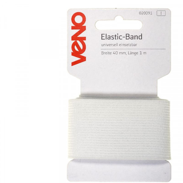 1 m Elastikbånd Blødt 40mm hvid
