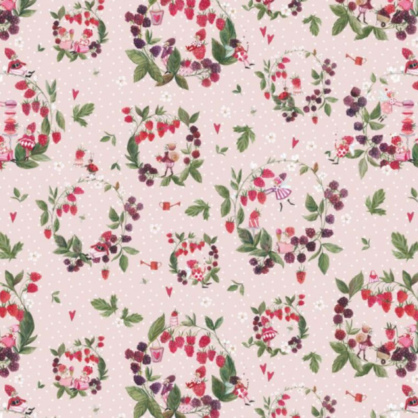 Bomuld "Himbeerkränze" fra acufactum