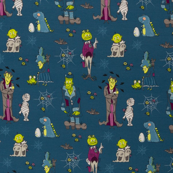 Halloween-Bomuldsjersey "Happy Monsters" by Birgit Boley