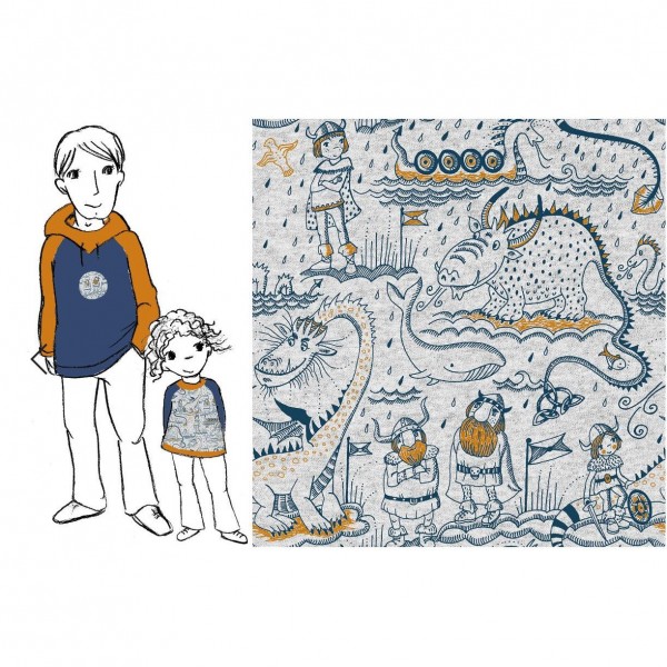 BIO-Bomuldsjersey "Wikingerleben" by susalabim