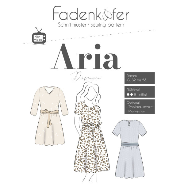 Snitmønster Dame-Kjole "Aria" str 32 - 58