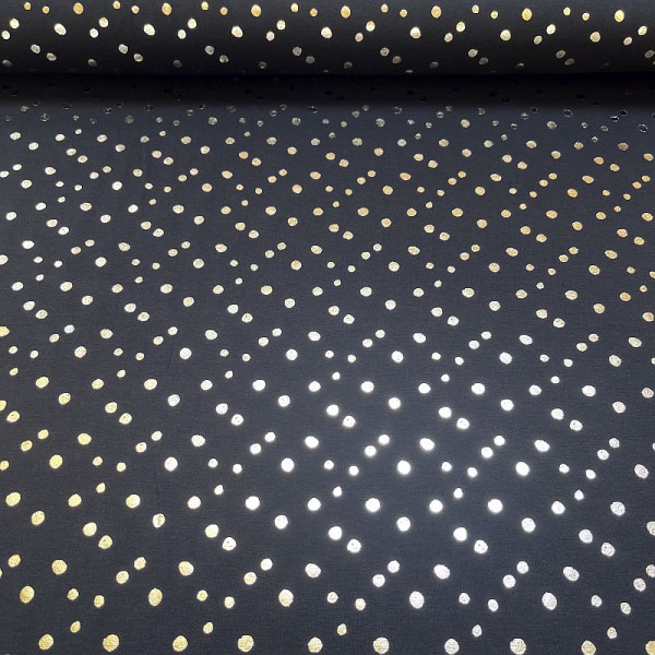 Dunkelblauer Baumwolljersey mit glitzernden...
