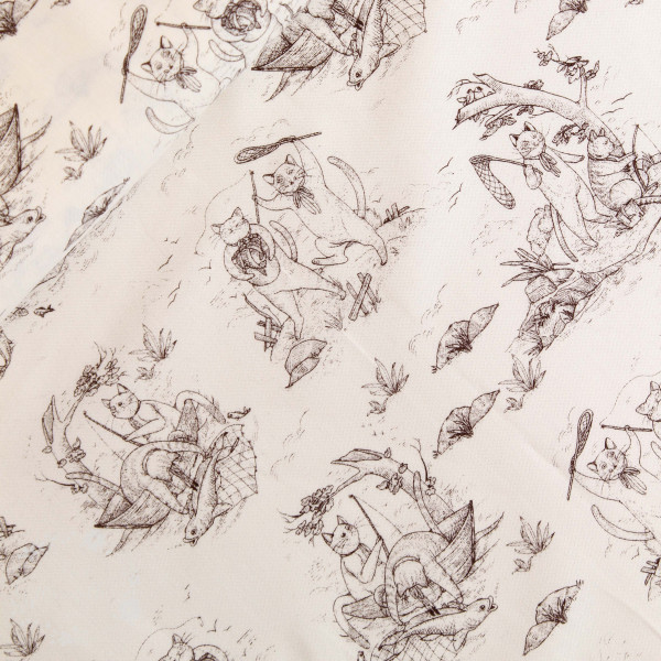 Bomuld "Cat Tales - Fishing Trip Toile" by...