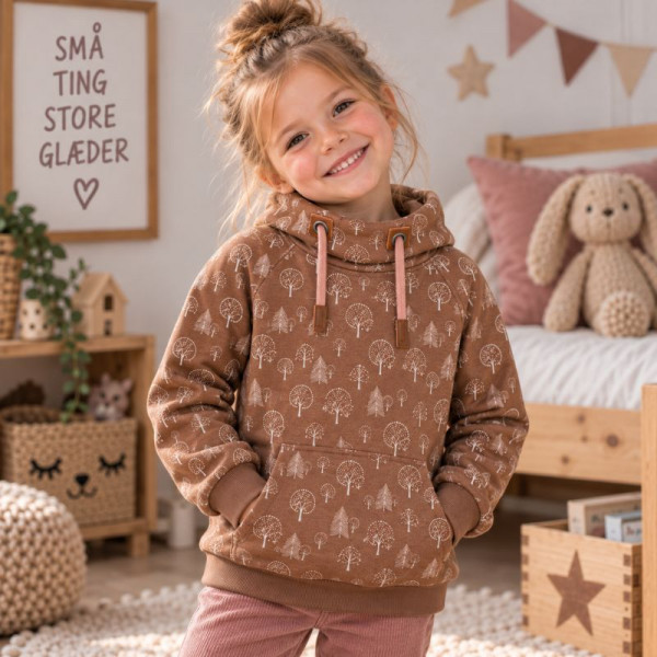 Snitmønster Hoodie “Noa“ Kids str 74 - 164