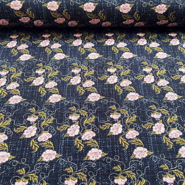 Bomuldsjersey "Lima" blomster