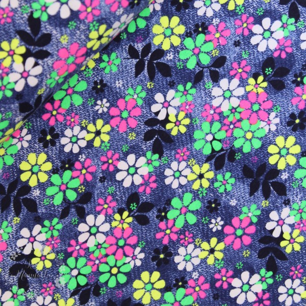 NEON-Bomuldsjersey "Blomster"