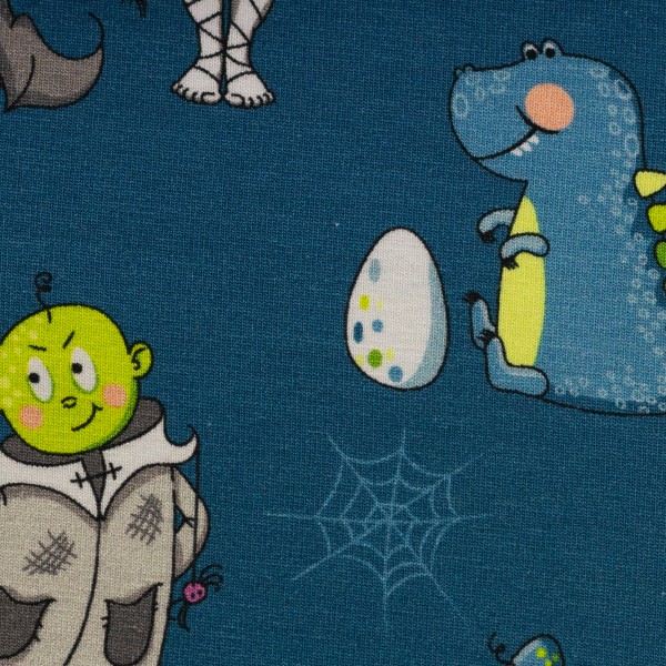 Halloween-Bomuldsjersey "Happy Monsters" by Birgit Boley