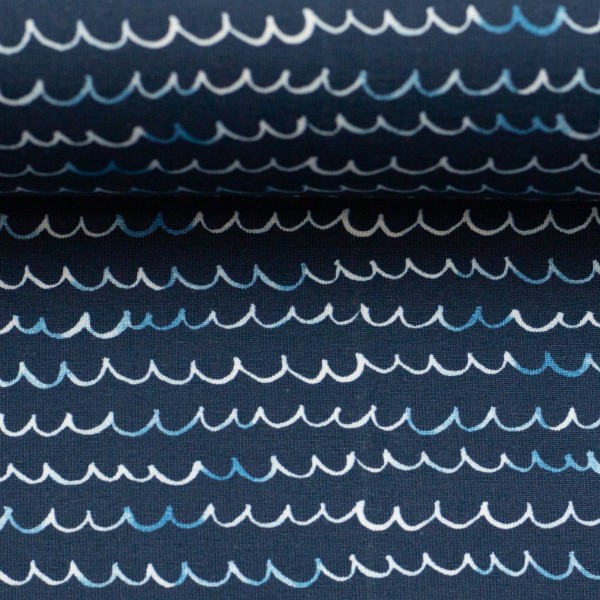 Bomuldsjersey "Ocean" Bølger
