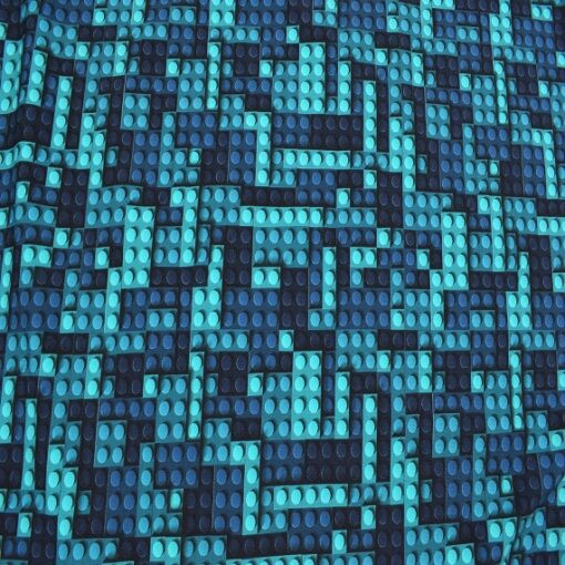 French Terry "Blue bricks"