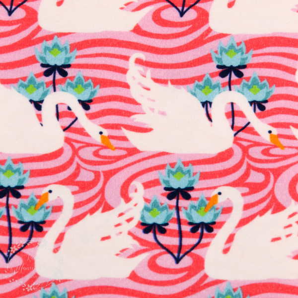 Bomuldsjersey Flora Svane pink