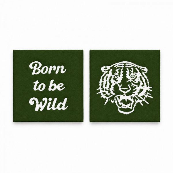 Label "Born to be wild" 25 x 25 mm