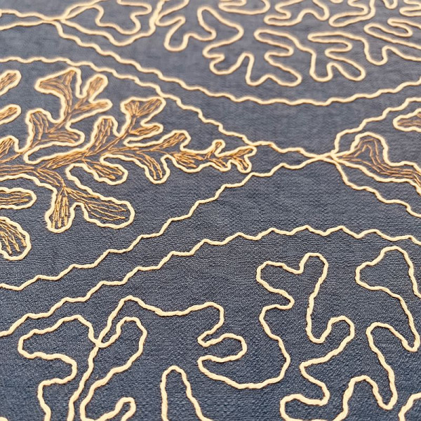 Kräftige gewebte Viscose mit Stickerei - New Jeans