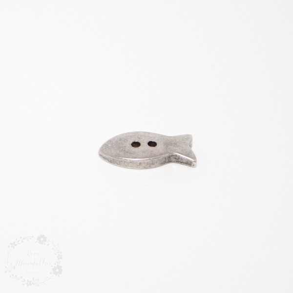 2-huls-metal-knap "Fisk" (24mm)